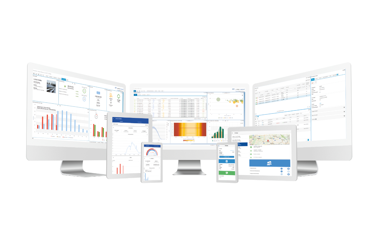 vcom cloud monitoring software for pv on different screens and devices