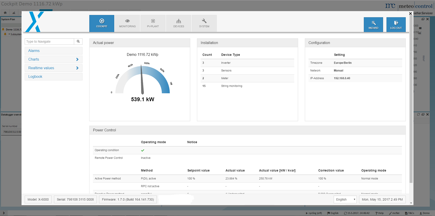 blue’Log interface in the VCOM